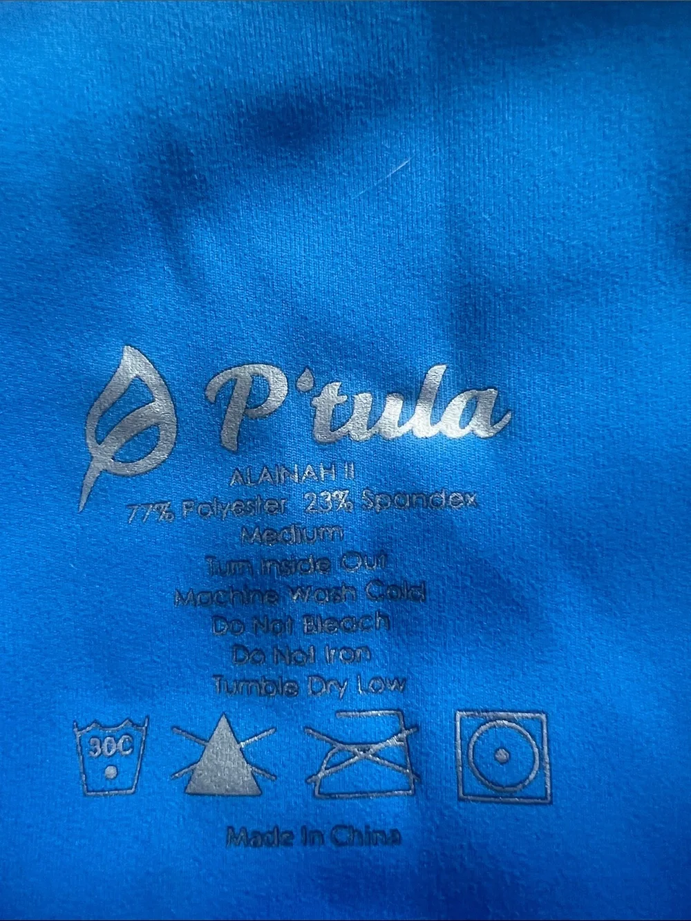 P'tula Bright Blue High-Waist Leggings - Picture 3 of 4